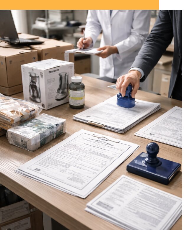 Сертификация импортных товаров от 12823 с таможенным сопровождением